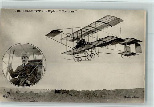 Nr. 218 E.L.D. Jullerot sur Biplan Farman, gute Erhaltung