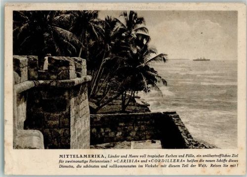 Wochenend Hochseefahrt der Hamburg-Amerika Linie - Mittelamerika AK Flecken