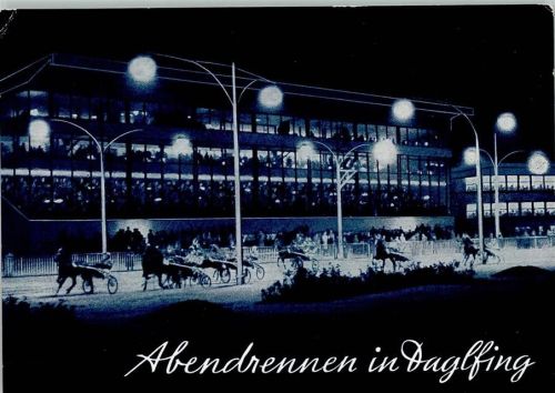 München Tribünen und Teehaus - Trabrennen - Abendrennen in Daglfing
