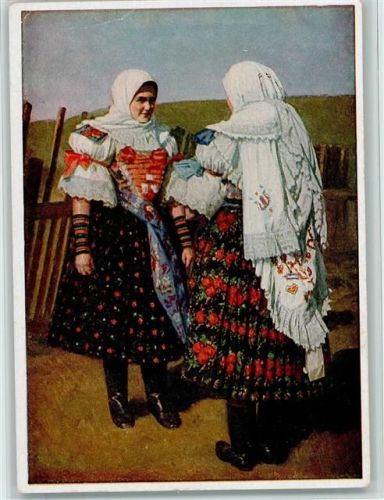 P 7 Nr. 3 R. 1 - Hans Retzlaff - Bäuerinnen aus dem Zipfer Niederland in Festtracht - Trachten