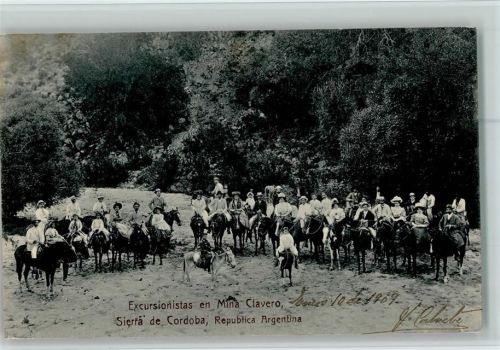 Cordoba 1909 Excursionistas en Mina Clavero Sierra de Cordoba Reiter