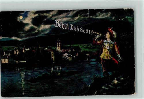 1922 steht am Rhein - Mondschein - Behüt dich Gott
