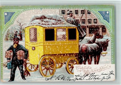 1904 Schöne AK Briefträger bringt Pakete, Wild/Hase, es schneit, gute Erhaltung AK