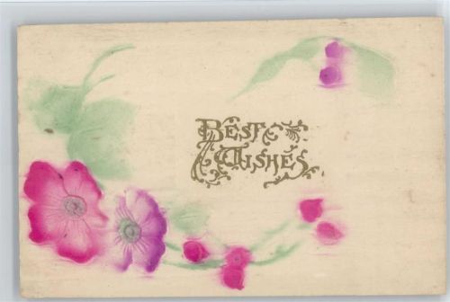 Blumen im Relief-Druck - Best wishes
