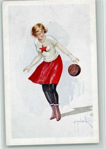 sign F. G. - Frau mit Ball