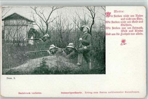 Nr. 9 - Sammelpostkarte, Patriotik Spruch, Schießübungen - Spenden zum Besten notleidender Burenfrauen