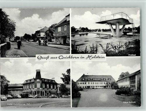 Quickborn Bahnhofstraße Freibad Rutsche Hotel Quickborner Hof Neue Schule