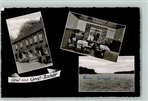 Großzecher 1959 Gasthof Heinrich Kraus u. Innenansicht AK