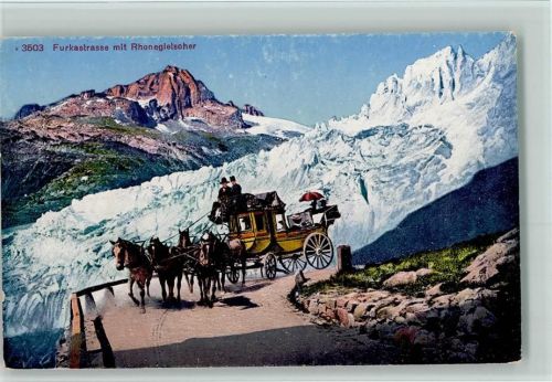 Realp o 3503 - Furkastraße mit Rhonegletscher - Verlag Photoglob