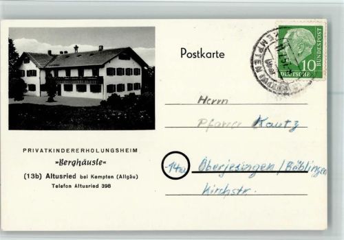 Altusried 1957 Privat Kindererholungsheim "Berghäusle" gute Erhaltung