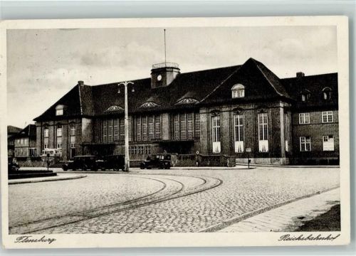 Flensburg Reichsbahnhof 1933 AK