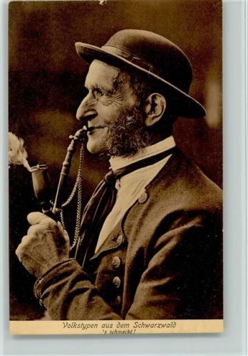 1910 Typen - alter Mann mit Pfeife , Verlag Fuchs