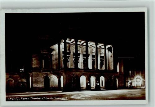 Leipzig Neues Theater Abendstimmmung Foto 1928 AK