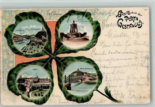 Porta Westfalica Gruss aus - Litho