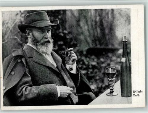 Wilhelm Busch trinkt Wein