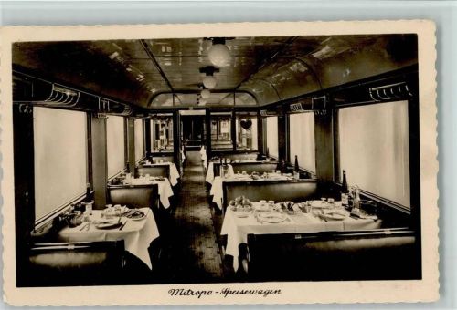 Mitropa - Innenansicht Foto 1943 AK Speisewagen
