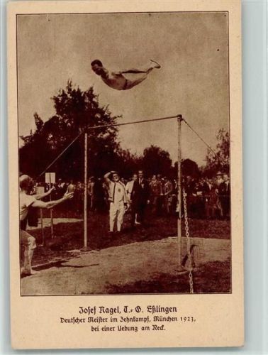 Josef Nagel - Deutscher Meister im Zehnkampf 1923 am Reck , gute Erhaltung