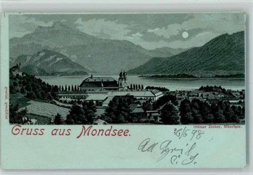 Mondsee 1898 Gruss aus -