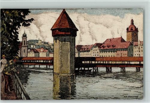 Luzern Wasserturm sign Schlatter E. E.