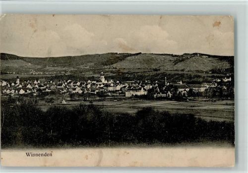 Winnenden 1917 Panorama AK Eckknikc, kleine Flecken