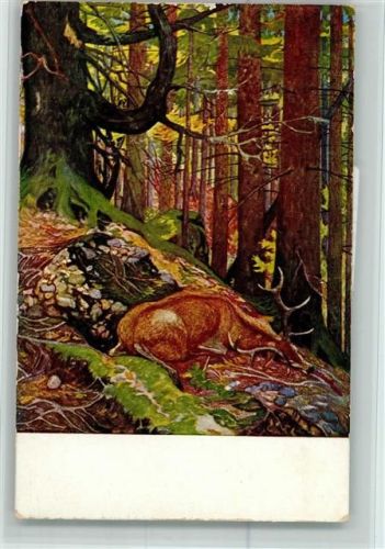 Serie II, 4 - Lundwig Hoeß - Des Waldkönigs Ende - Jagdtiere