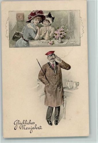 1914 Neujahr - BKW Serie 2985-4 - Telefon