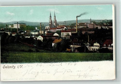 Oelsnitz 1904 Qualmende Schornstein , gute Erhaltung AK