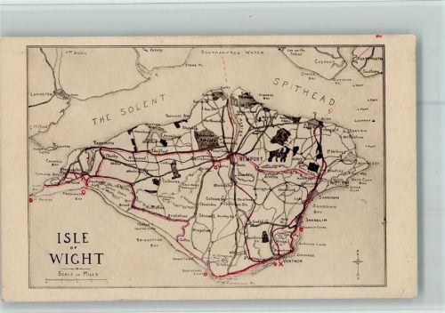 1926 Isle of Wight - Landmap - Landkarte AK good condition
