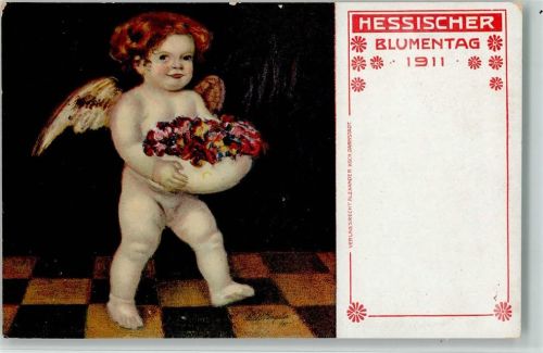Darmstadt 1911 Hess. Blumentag , Offiz. Karte AK