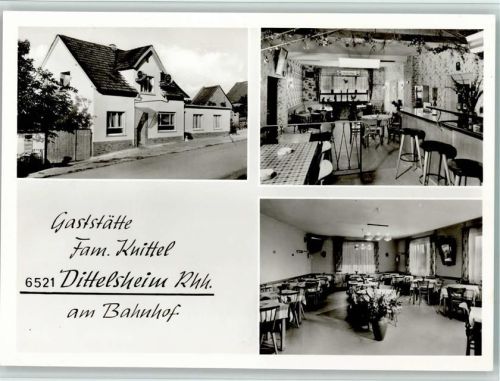 Dittelsheim Gasthaus Fam. Knittel mit Innenansichten, sehr gute Erhaltung AK