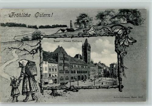 Basel 1904 Ostern - vermenschlichte Hasen, Rathe-Fehlmann 2032 AK