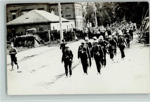 Aufmarsch der Feuerwehr Foto ca 1930 AK