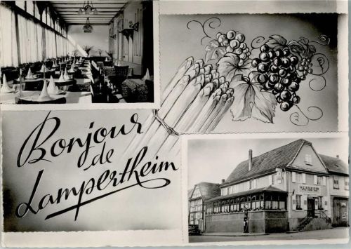 Lampertheim Restaurant Chez Riss mit Innenansicht , Erhaltung I AK