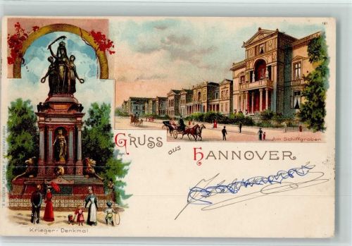 Hannover 1900 Krieger-Denkmal Am Schiffgraben 2-Bildaufnahme