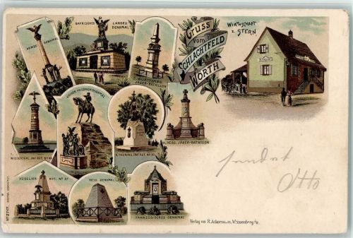 Woerth 1898 Armee-Denkmal Gasthaus zum Stern Kaiser-Friedrich-Denkmal