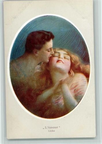 Erotik Serie 526-1 -L`Amour - Der Kuss - Schleier über der Schulter Guerzoni, C.