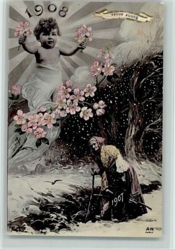 1907 Neujahr 1907 - Das Alte und Neue Jahr AK