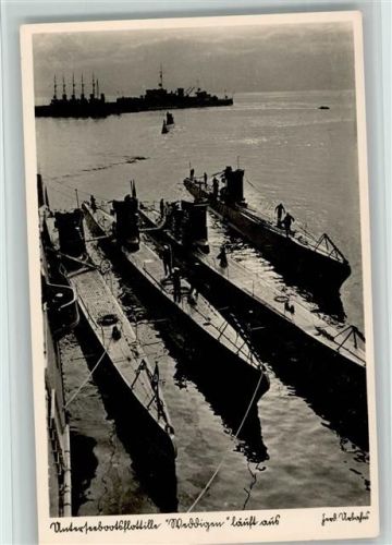 Flottille Weddigen läuft aus Foto , Verlag Dieterle Reihe Kriegsmarine Nr. 1114 AK