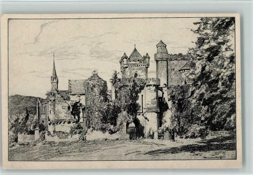 Löwenburg - Federzeichnung - Kunstverlag Mandt