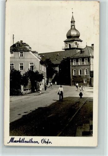 Marktleuthen 1949 Partie bei der Kirche, AK