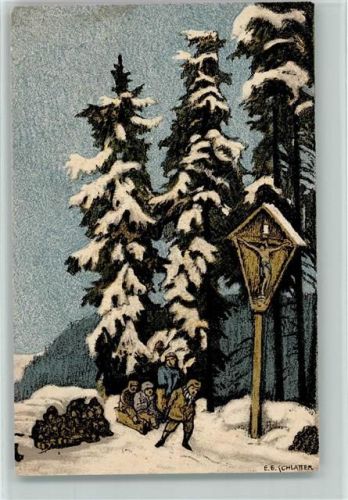 Schlitten Winter sign Schlatter E. E.