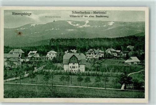 Schreiberhau Riesengebirge Villenviertel am alten Baudenweg Schneegrubenbaude Mariental