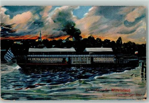 Tutzing Salondampfer Wittelsbach Starnberger See sign Ort lt. Stempel