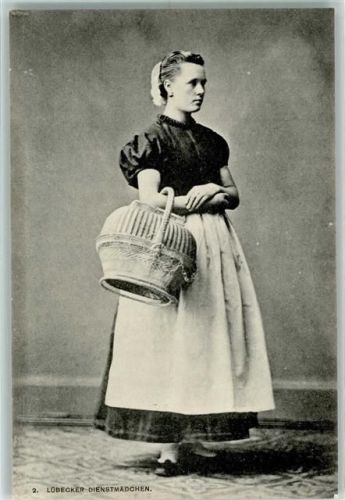 Lübeck 1910 Nr. 2 Lübecker Dienstmädchen Tracht AK