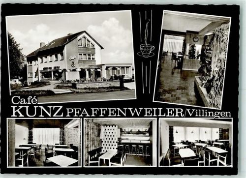 Pfaffenweiler Cafe Kunz Rückseite mit Kleberesten bzw Abschürfungen