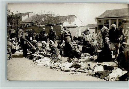 1916 Marktszene Rumänien oder Bulgarien? Balkan WK I - Soldaten