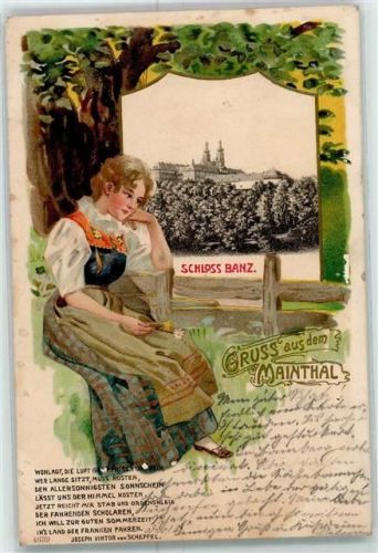 Banz Schloss Banz Mainthal Tracht Lithographie