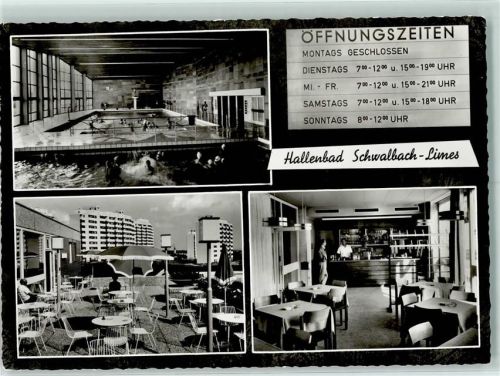Limesstadt Hallenbad Rückseite mit Kleberesten bzw Abschürfungen