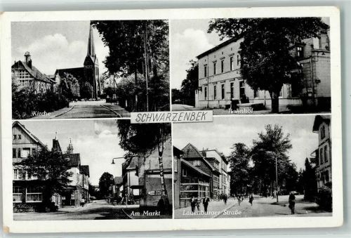 Schwarzenbek Kirche Markt Straßenwegweiser Kirche Lauenburger Straße Bahnhof