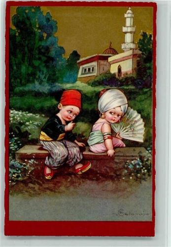 1928 Fortuna 2244 - Kinder, Fächer , Moschee AK
